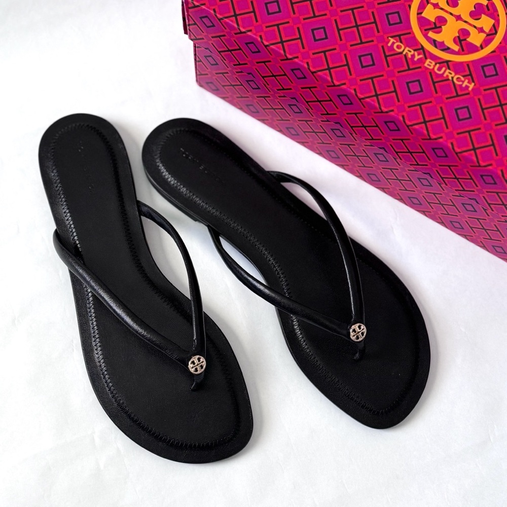 NEW TORY BURCH ‘Chelsea’ Leather Flip Flop Sandals - Size 10